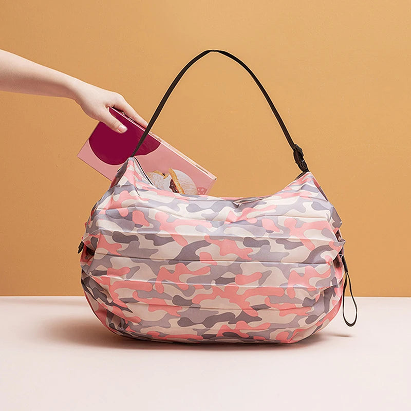 New Foldable Storage Bag Portable Travel Camouflage Handbags Large Capacity With Handle Japen Shopping Bag