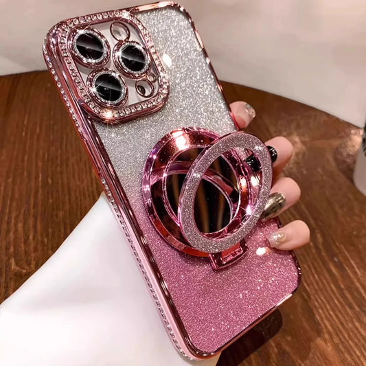 Luxury Jewelled Glitter Phone Case - Mirror Bumper Cover Compatible with iPhone 11-16 Pro Max