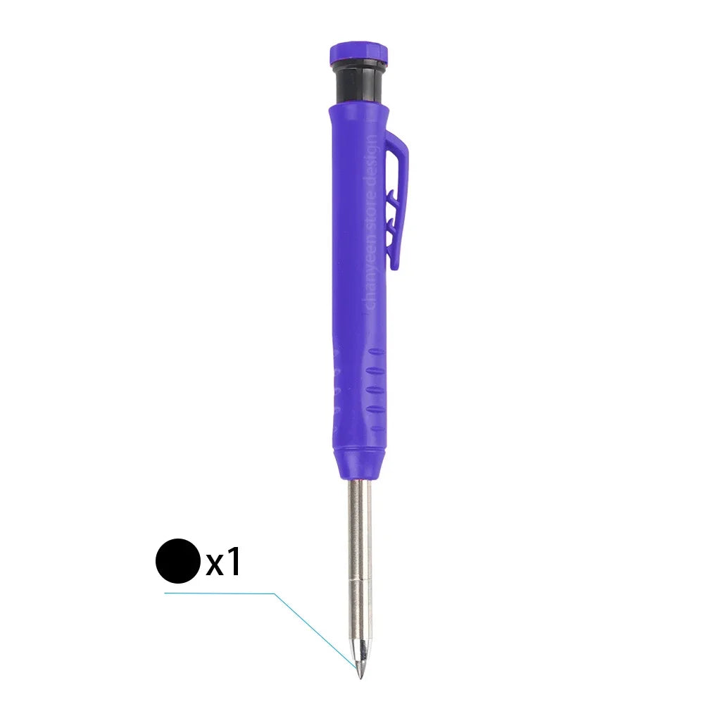 3Colors Refill 2.8mm Solid Carpenter Pencil Set Mechanical Pencil Cap Carpentry Marking Scriber Construction Woodworking Tools