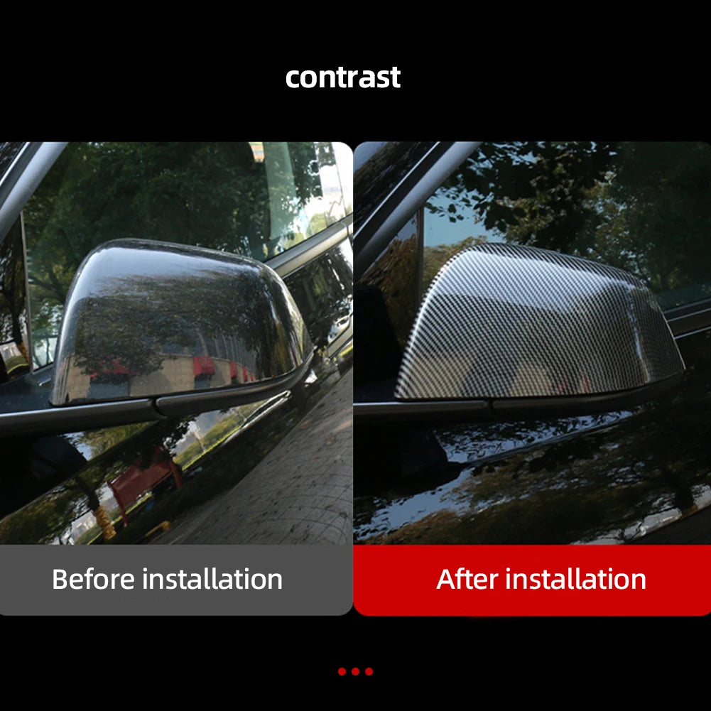 2PCS Car ABS Paste Side Door Mirror Cover For Tesla Model 3 Model Y 2021-2023 Auto Exterior Accessories Sides Rearview Cover