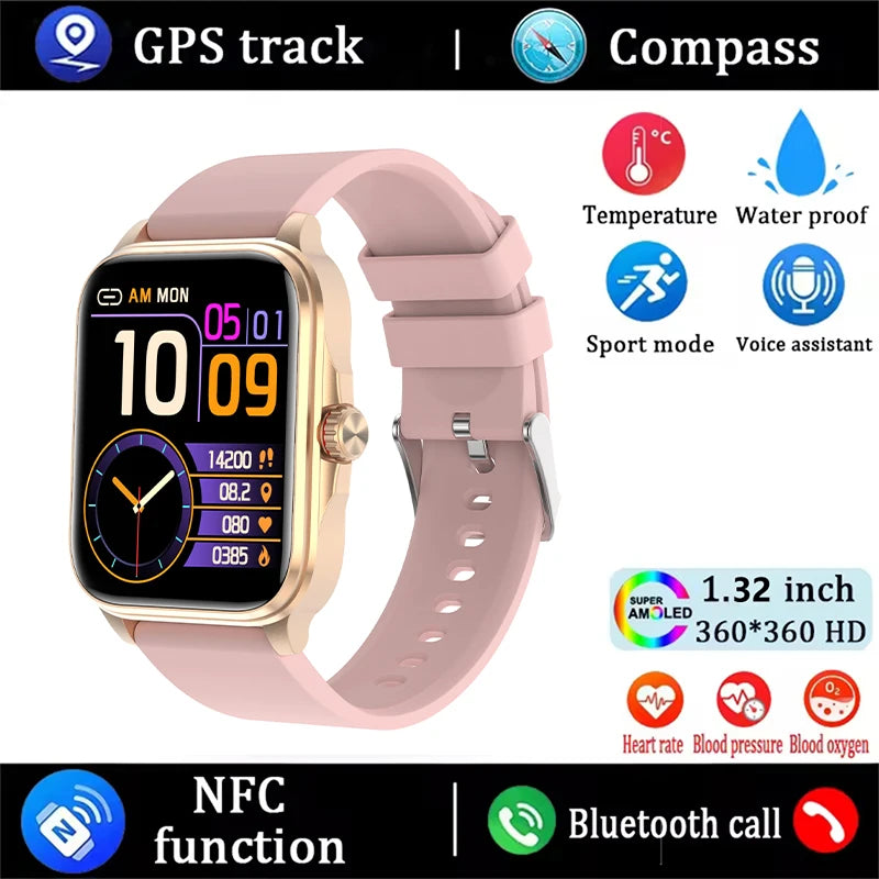 2026 New Health smart Watch Heart Rate Blood Oxygen Blood Pressure Monitoring Bluetooth Call GPS Movement Trajectory Smartwatch