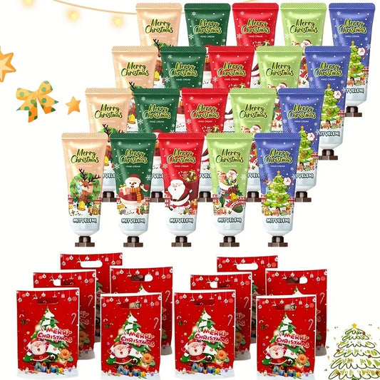 Christmas Hand Cream Gift Kit - 20 Hand Creams with 10 Gift Bags