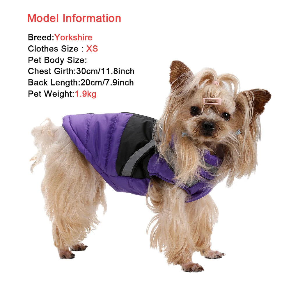 Dog Winter Jacket with Built-In Harness - Reflective Coat for Small Dogs - photo 5