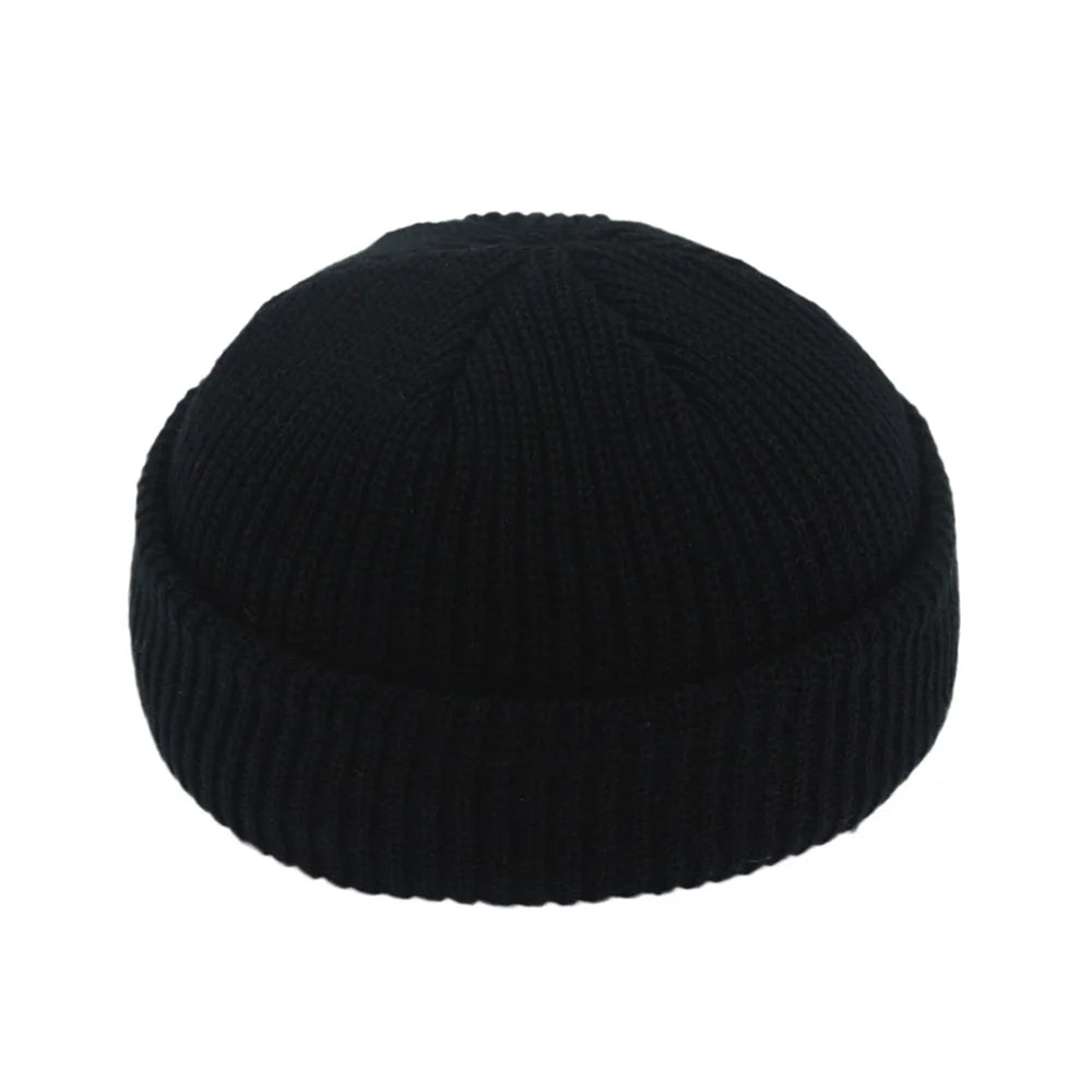 Retro Sailor Knit Beanie - Short Roll-Up Cuff Skull Cap, Unisex - photo 13