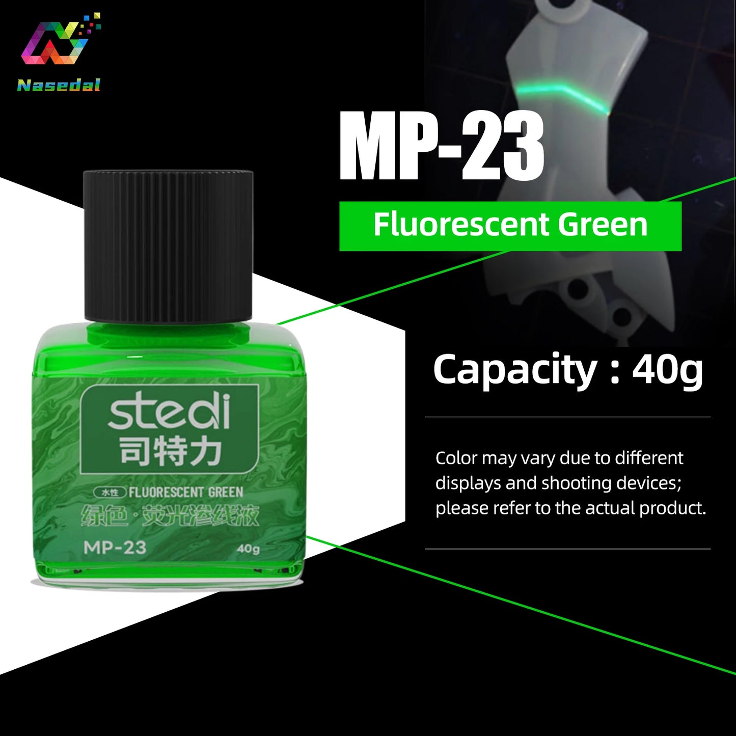 Stedi MP-20~29 40g Water-based Fluorescent Panel Liner Paint for Gundam Model Building Fluorescent Ink Panel Line Accent Color