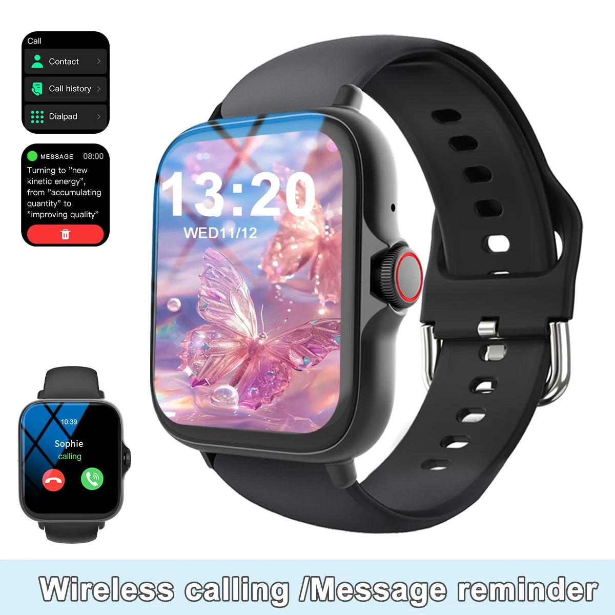 Full Touchscreen Smart Watch — Calls, Messages & Music Control (iOS & Android)