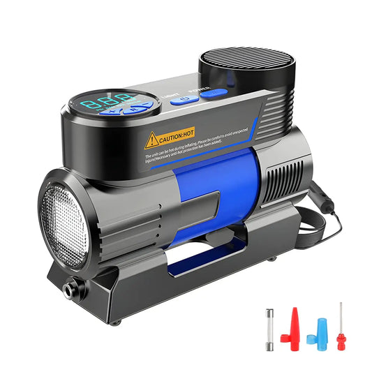 Portable Tire Inflator Air Compressor for Car, DC 12V Auto Tire Pump with Digital Pressure Display