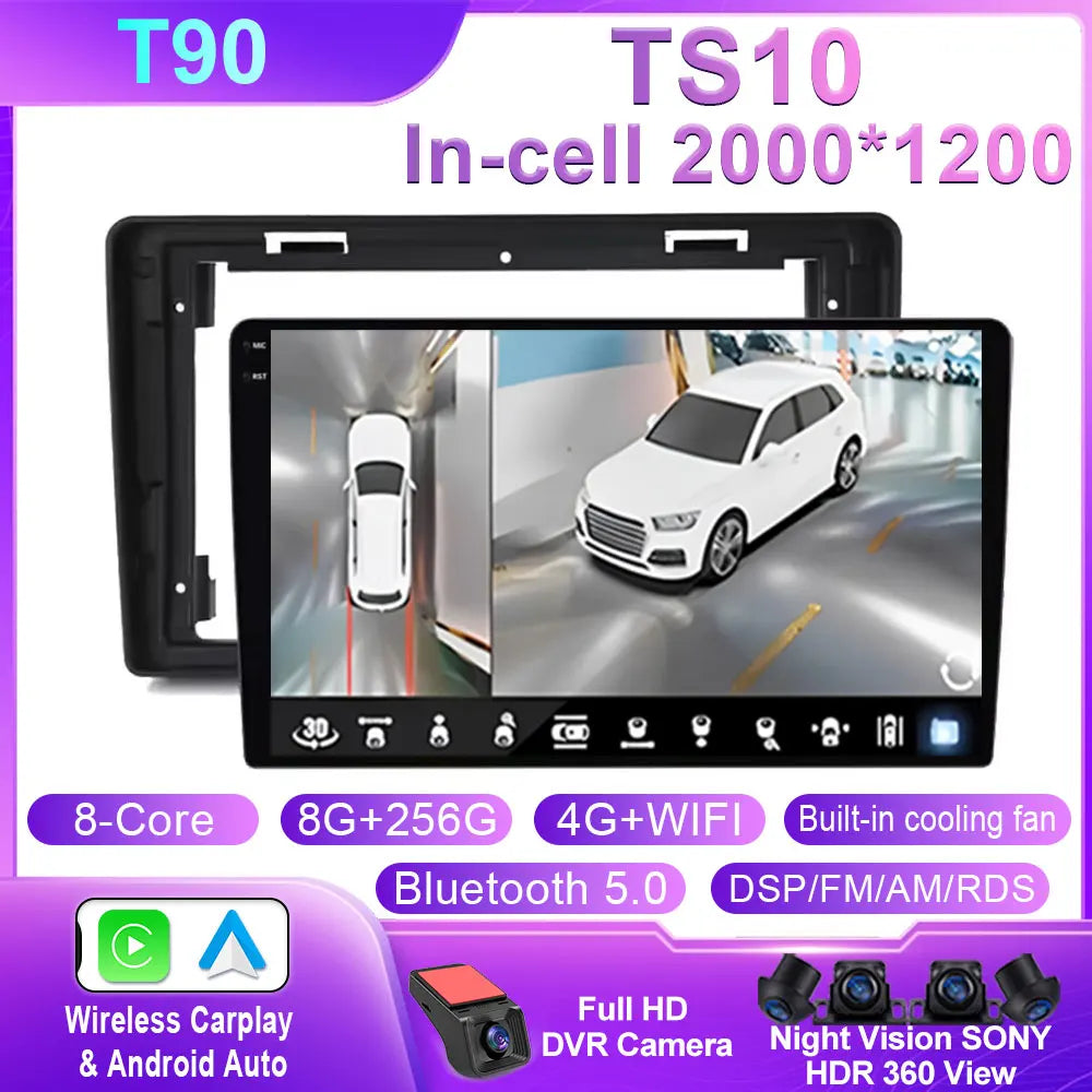 Car Stereo with Apple CarPlay & Android Auto, Compatible with Citroen C2 & C3 (2001-2010)