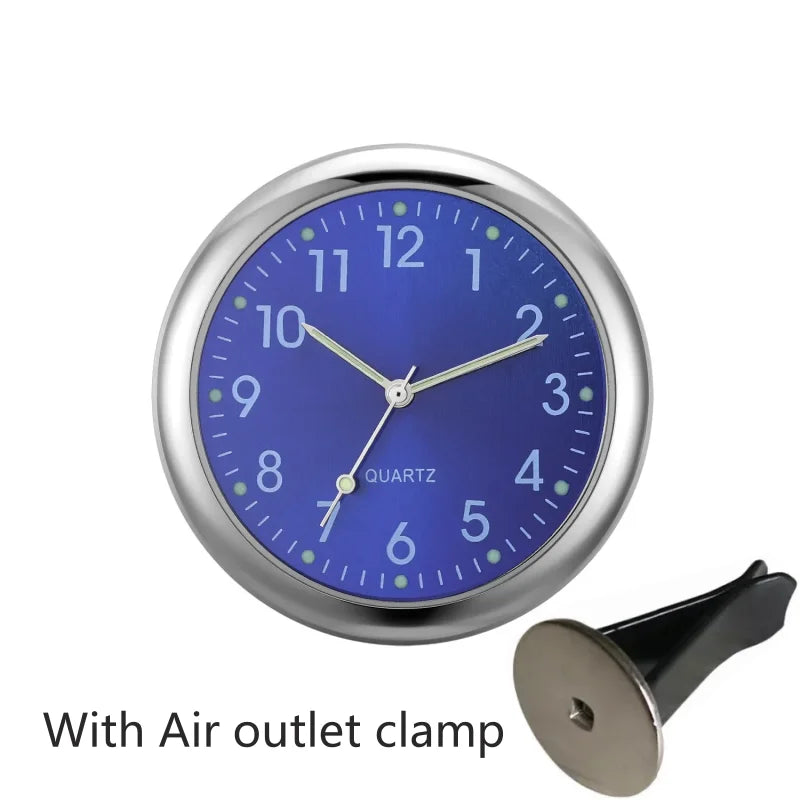 Car Clock Luminous Auto Ornament Mini Automobiles Internal Stick-On Digital Watch Mechanics Quartz Clocks 40mm 43mm