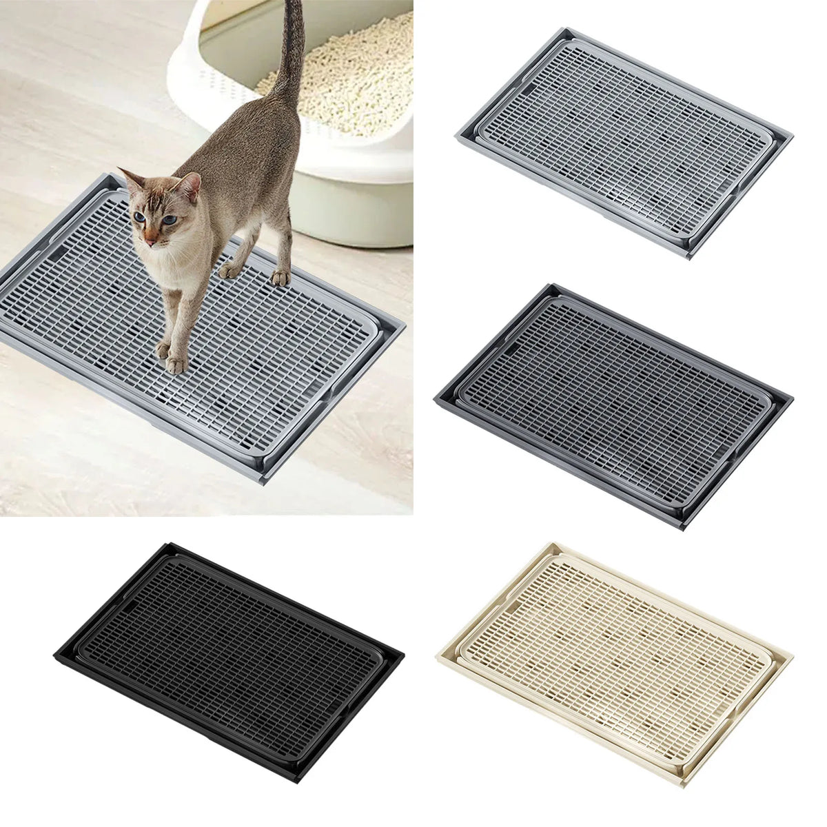 Cat Litter Trapping Mat - Waterproof Non-Slip Litter Box Mat