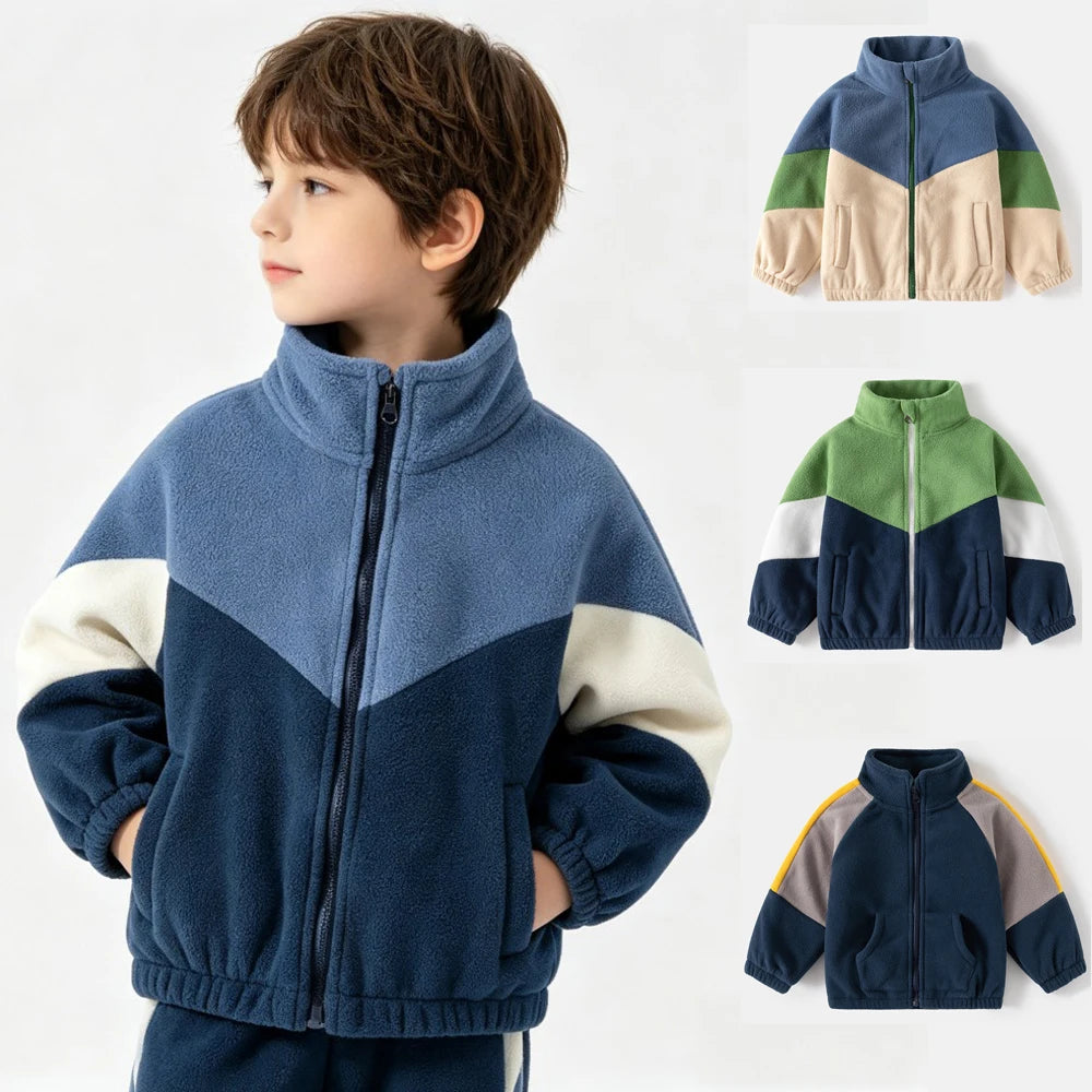 Boys Polar Fleece Zip Jacket - Thick Warm Coat, 1-7 Years