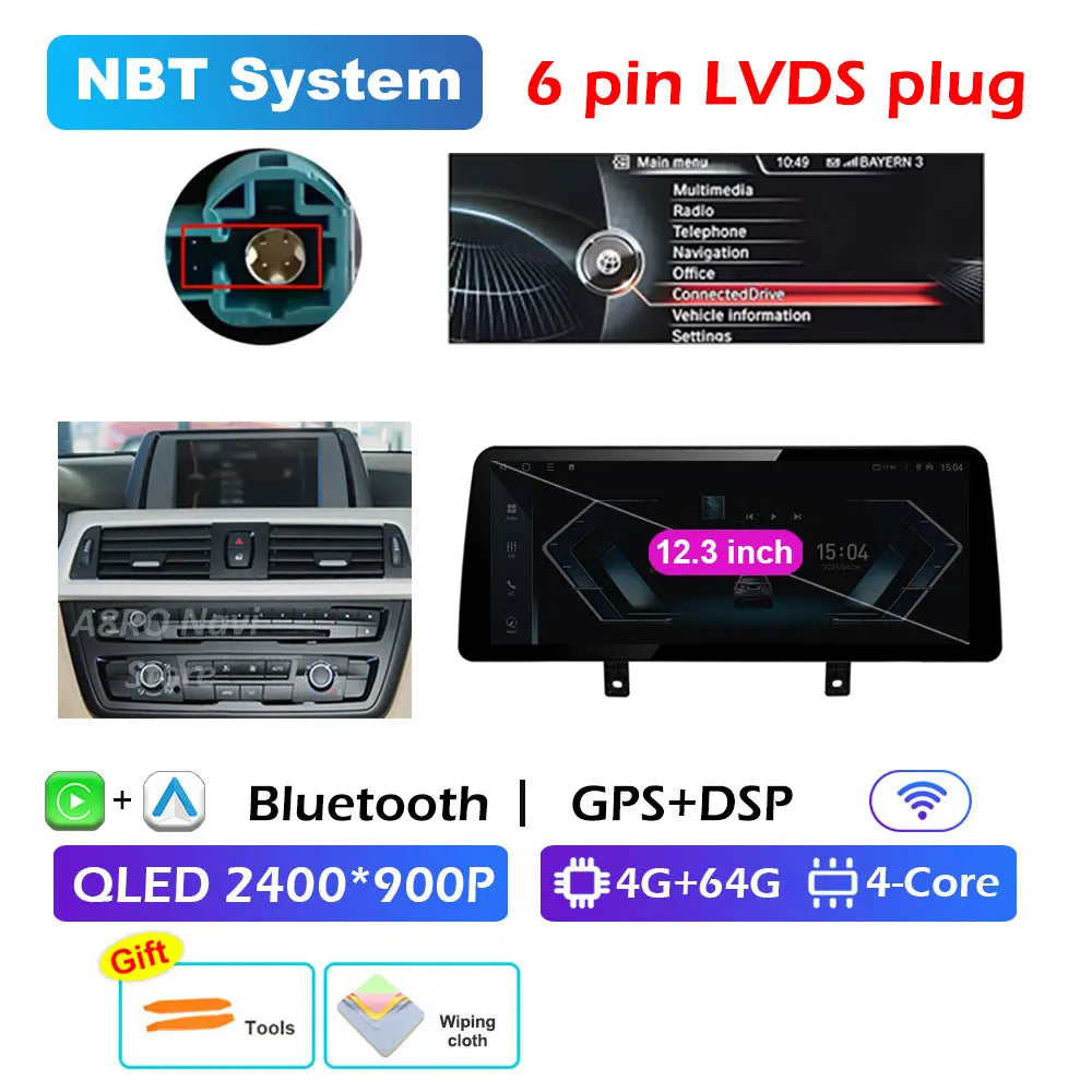 Wireless CarPlay & Android Auto Retrofit Module, Compatible with BMW 3 4 Series F30 F32 (NBT EVO)