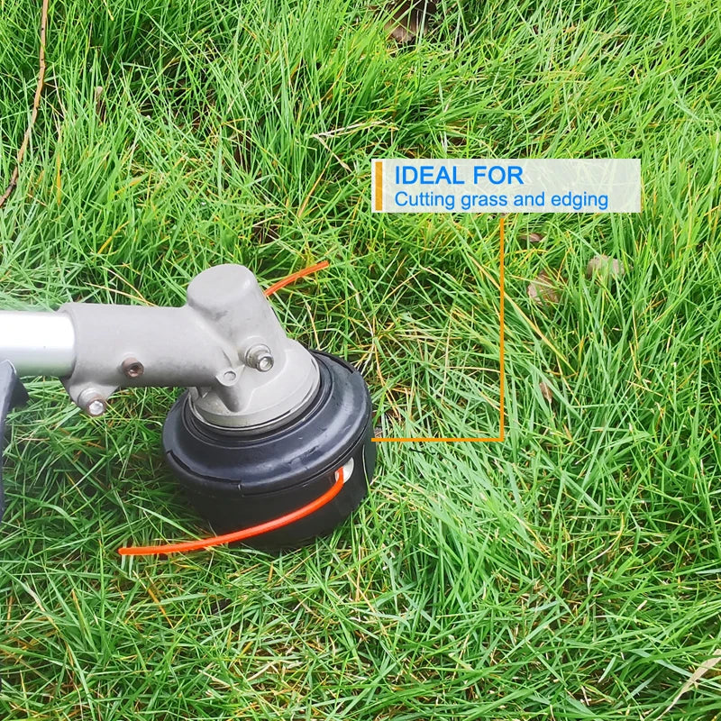 1Pc Rotary Trimmer Head with 1 Spring and 1 Handle, Mounting Hole M10*1.25, No Need to Open the Cover to Connect the Cable, High-Temperature Resistant Material, Light Pressure to Release the Cable, Durable and Easy to Install