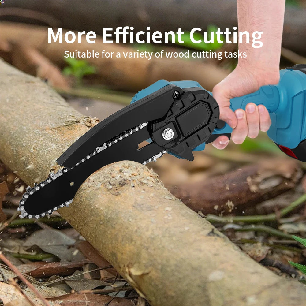 4/6 Inch Cordless Mini Chainsaw Rechargeable Woodworking Garden Pruning Saw Wood Cutter Saws Power Tools for Makita 18V Battery