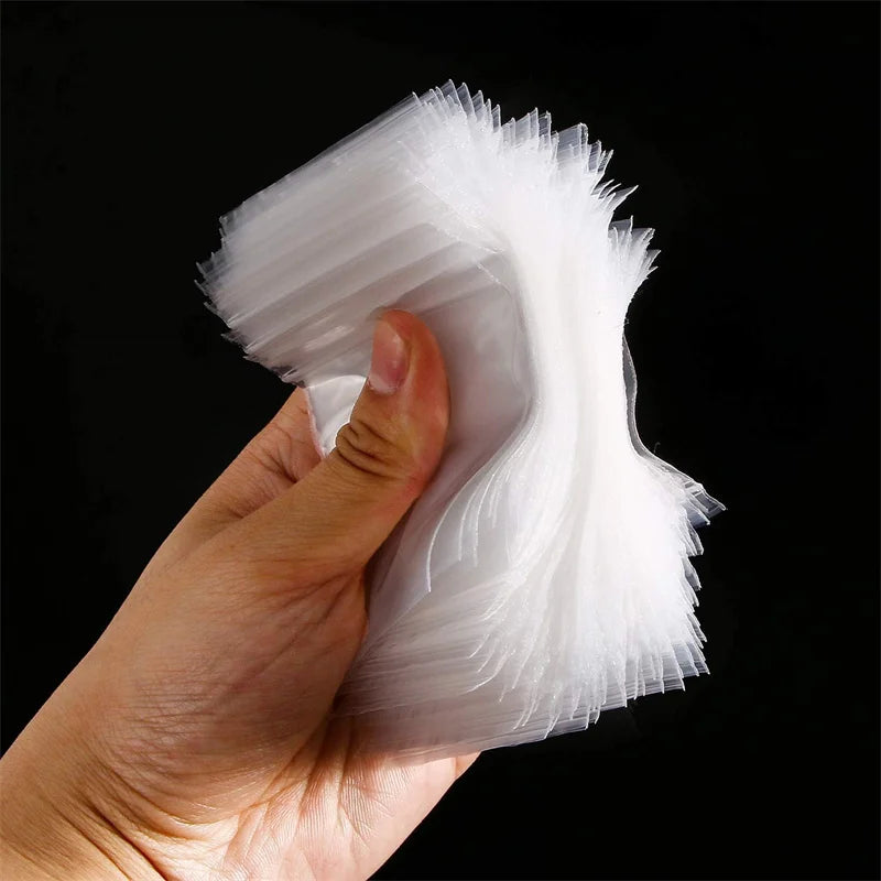 100pcs Mini Plastic Storage Bags Resealable Self Sealing Zipper Clear Plastic Pouch For Small Business Jewelry Storage Packaging