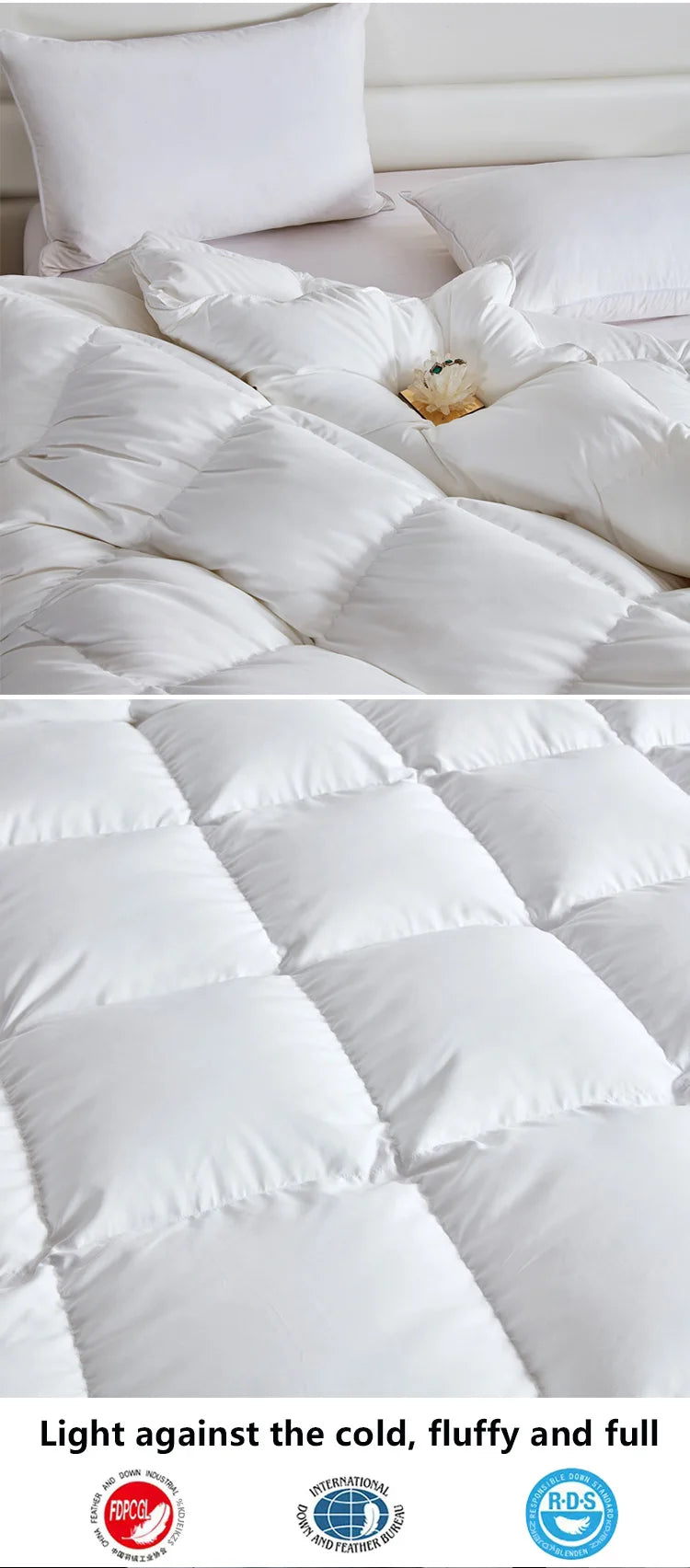 Goose Down Duvet, Quilted Winter Comforter