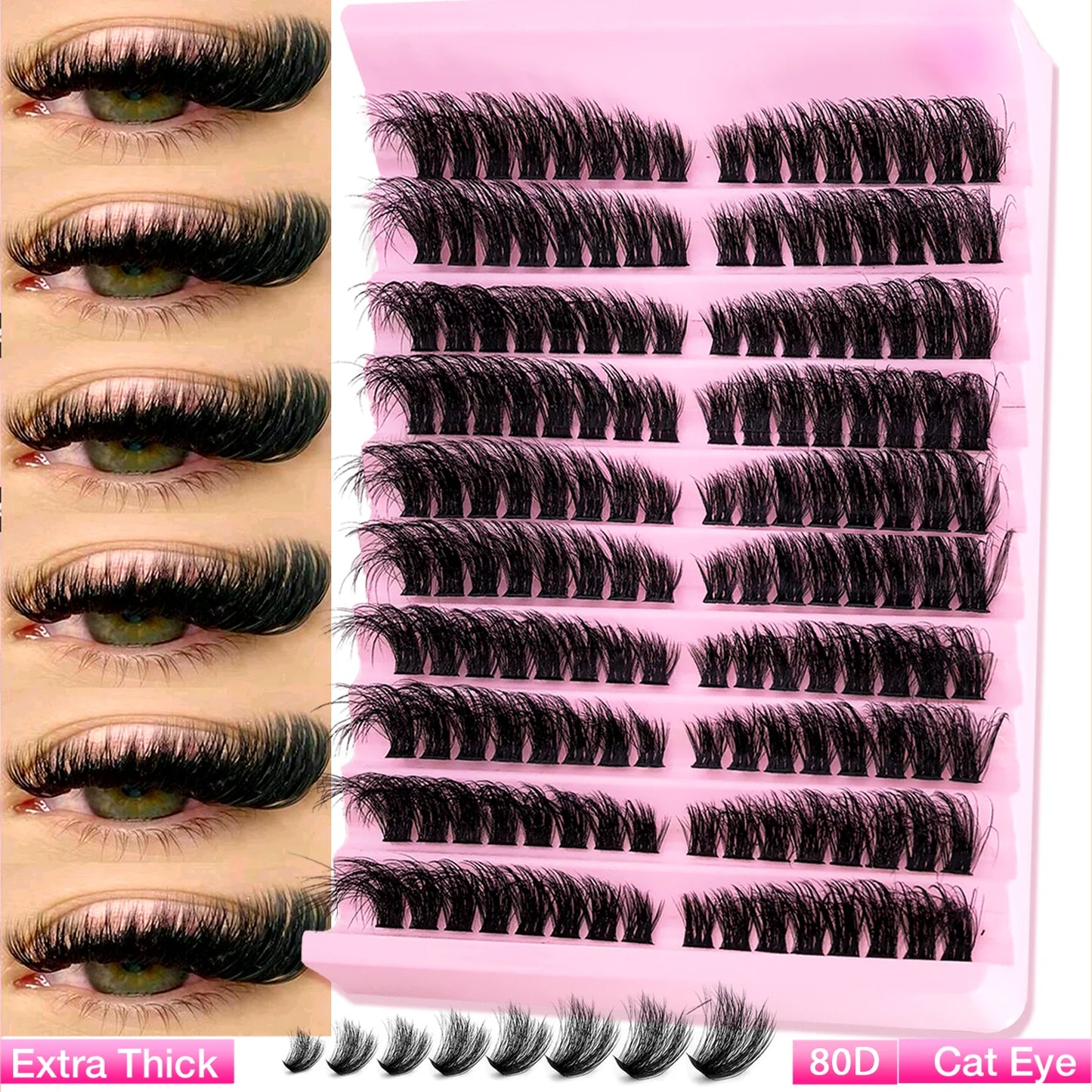 Mixed Tray Individual Cluster Lashes - 160pcs Natural Look