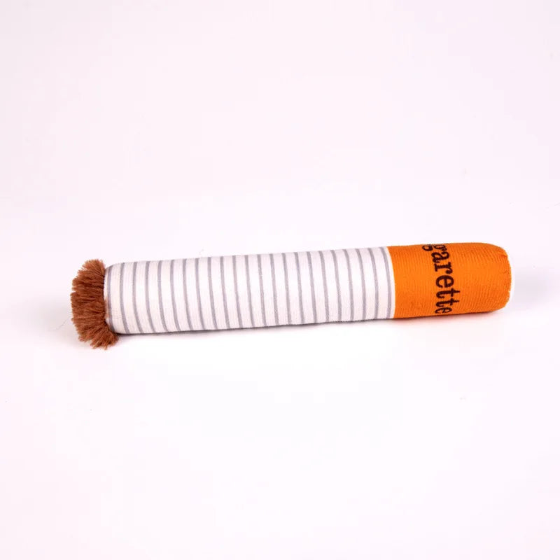Cigar-Shaped Plush Dog Chew Toy - Novelty Squeaky Toy – photo 4