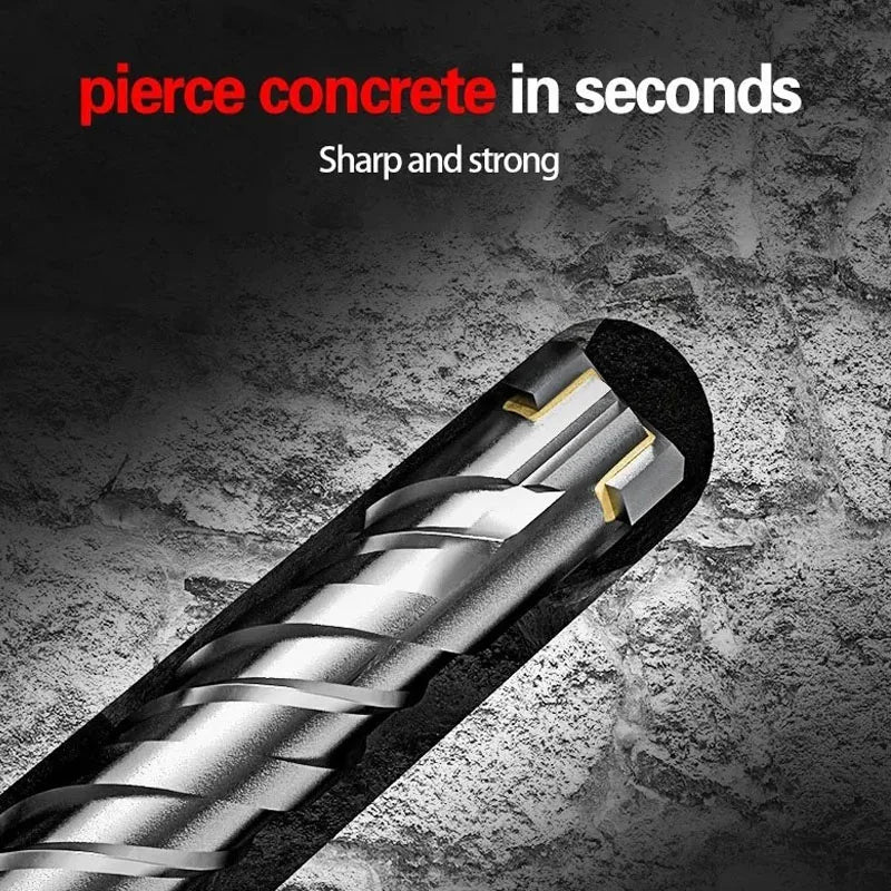 SDS Plus Hammer Drill Bits 5-25mm, Cross Tungsten Masonry Set