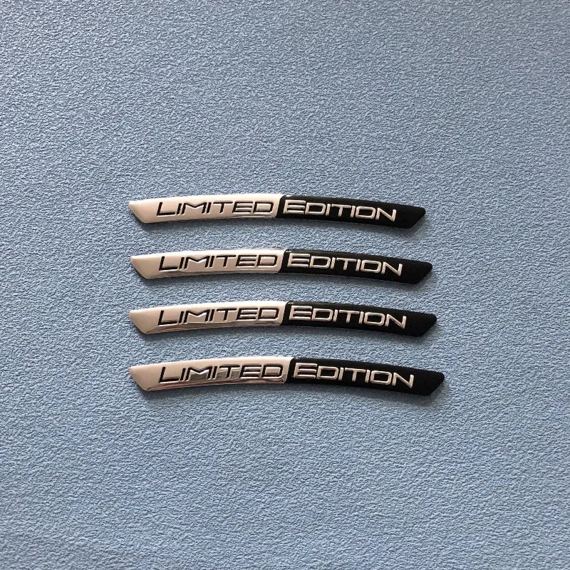 4 Pc Aluminium Alloy Car Hub Stickers, Rim Decorative Strips
