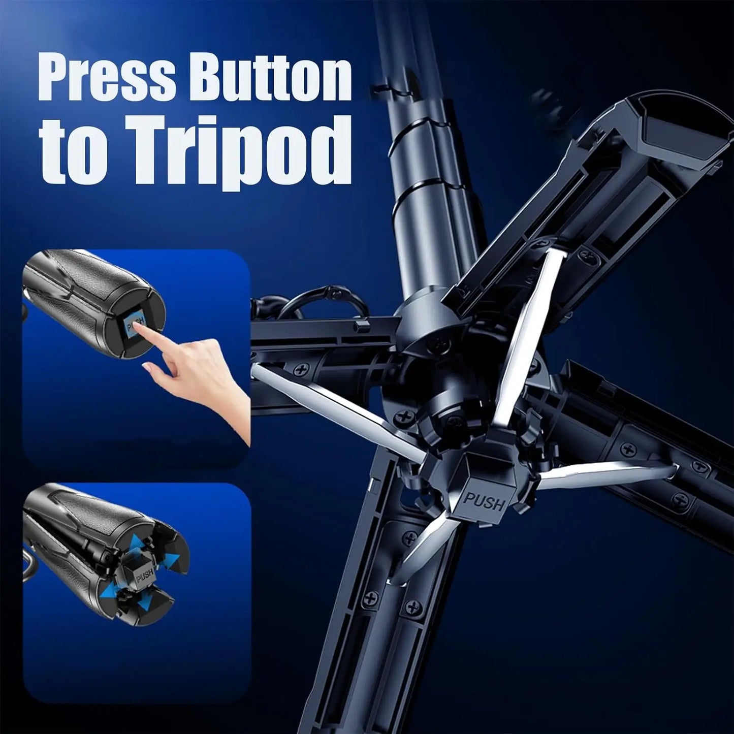 4-in-1 Magnetic Tripod Selfie Stick with Wireless Remote, Extendable Phone Stand for Photos/Live Streaming/Travel