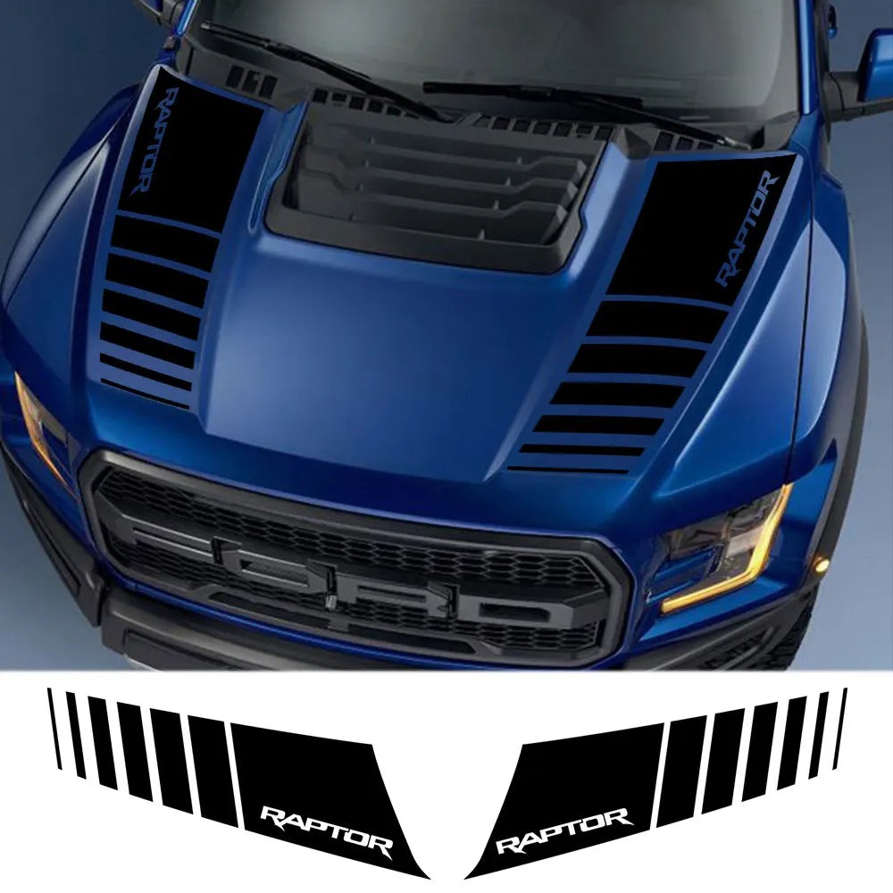 Hood Graphic Vinyl Decals for Ford F-150 / Ranger Raptor 2015–2020 (2-Pack)