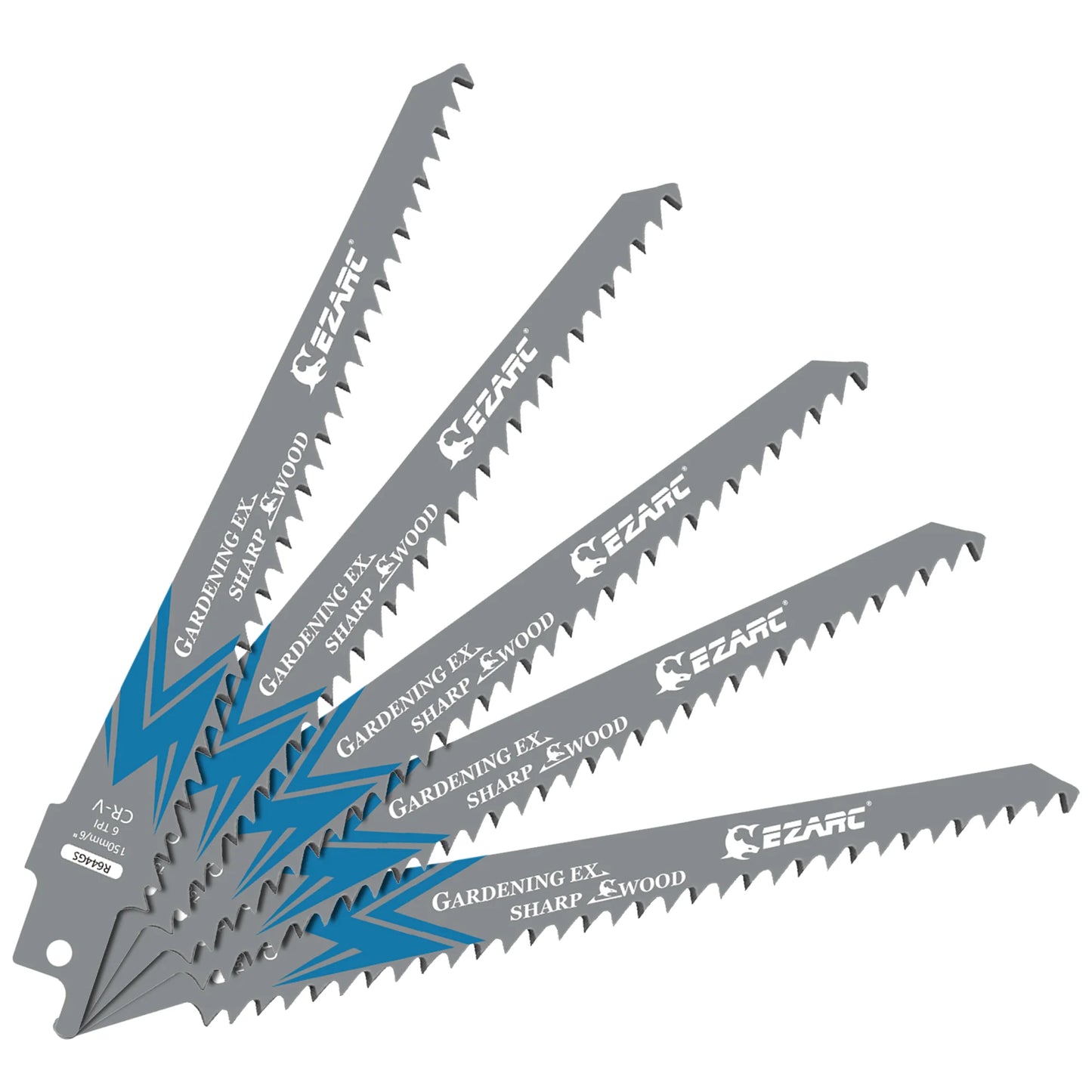 EZARC Reciprocating Saw Blades for Wood Pruning, 150mm 6TPI /225mm 5TPI CRV Ground Sharp Teeth Saw Blades Cutting Tools 6'' 9''