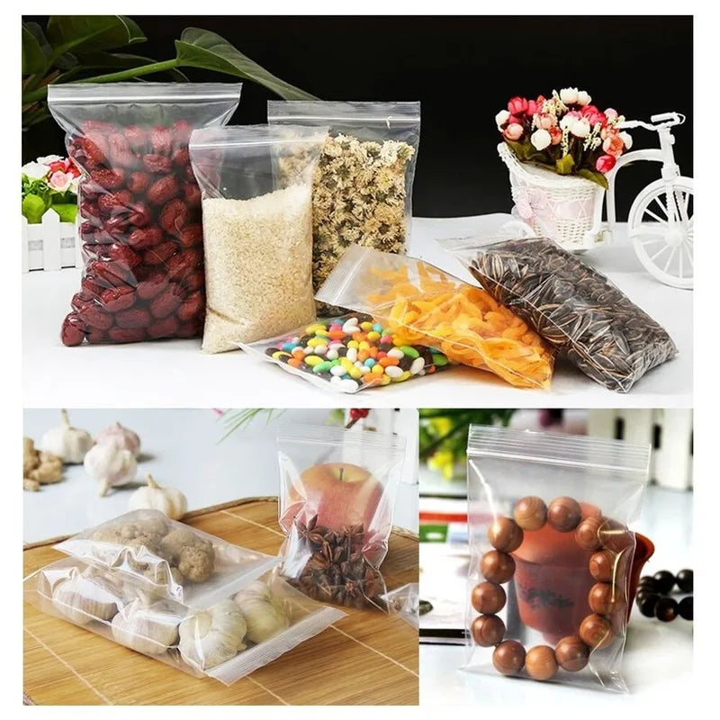 Thicken Clear Zipper Sealed Bags – Heavy-Duty Reclosable Plastic Storage Pouches for Jewelry, Food & Small Parts | Wholesale