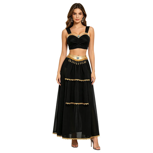 Women's Arabian princess belly dance set with chiffon skirt