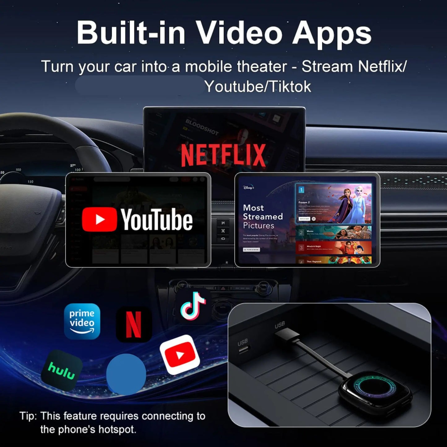 2 in 1 Wired to Wireless Carplay Android Auto Mini Box Dongle Wireless Carplay Adapter For Apple iPhone Android Phone Car play