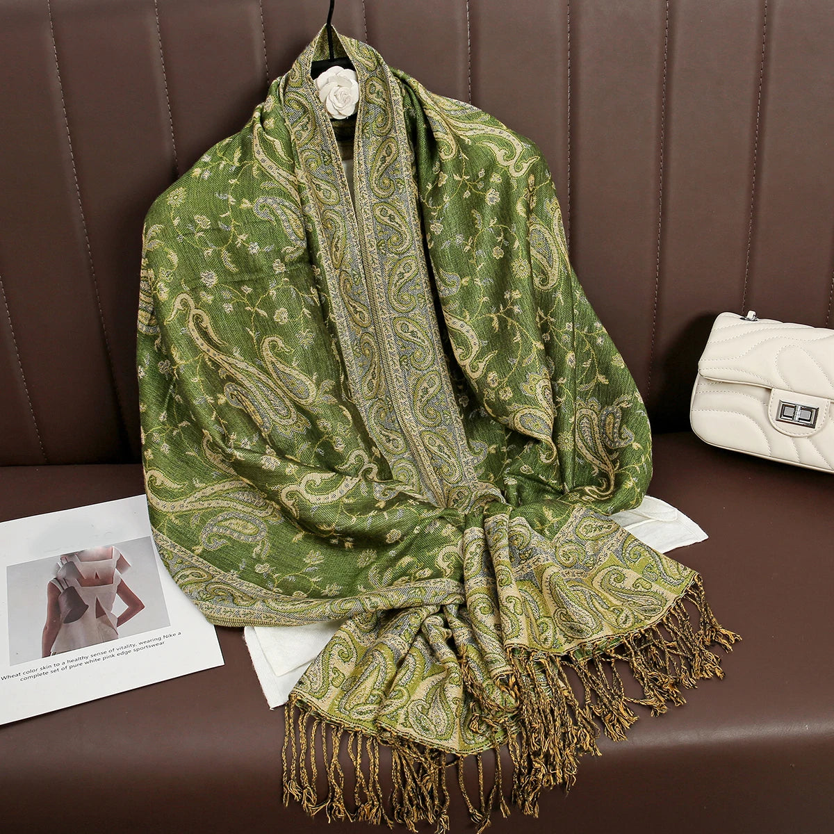 Women's Printed Pashmina Shawl, Soft Winter Scarf