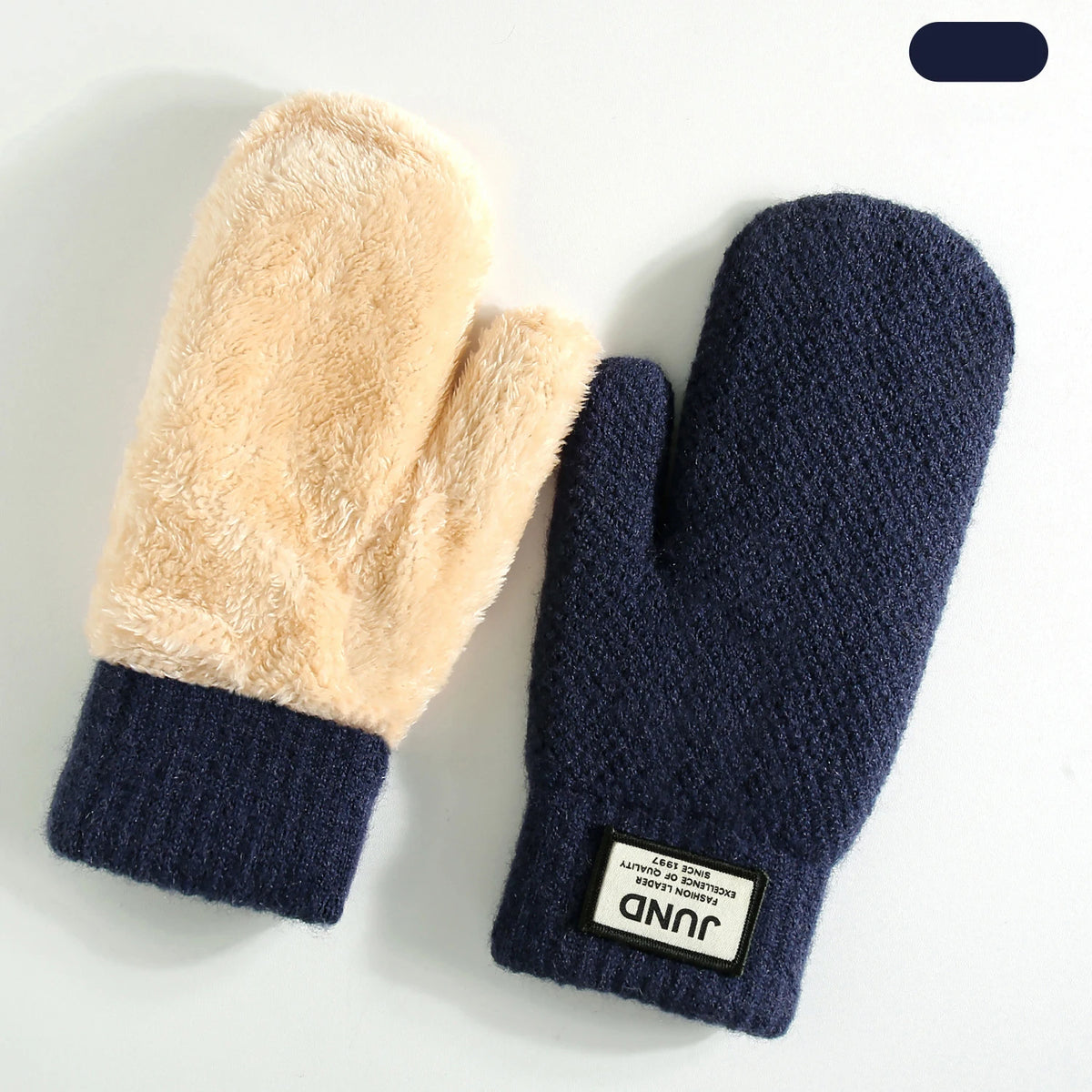 Unisex Double Layer Knit Mittens - Thick Fleece Lined Winter Mittens - photo 10