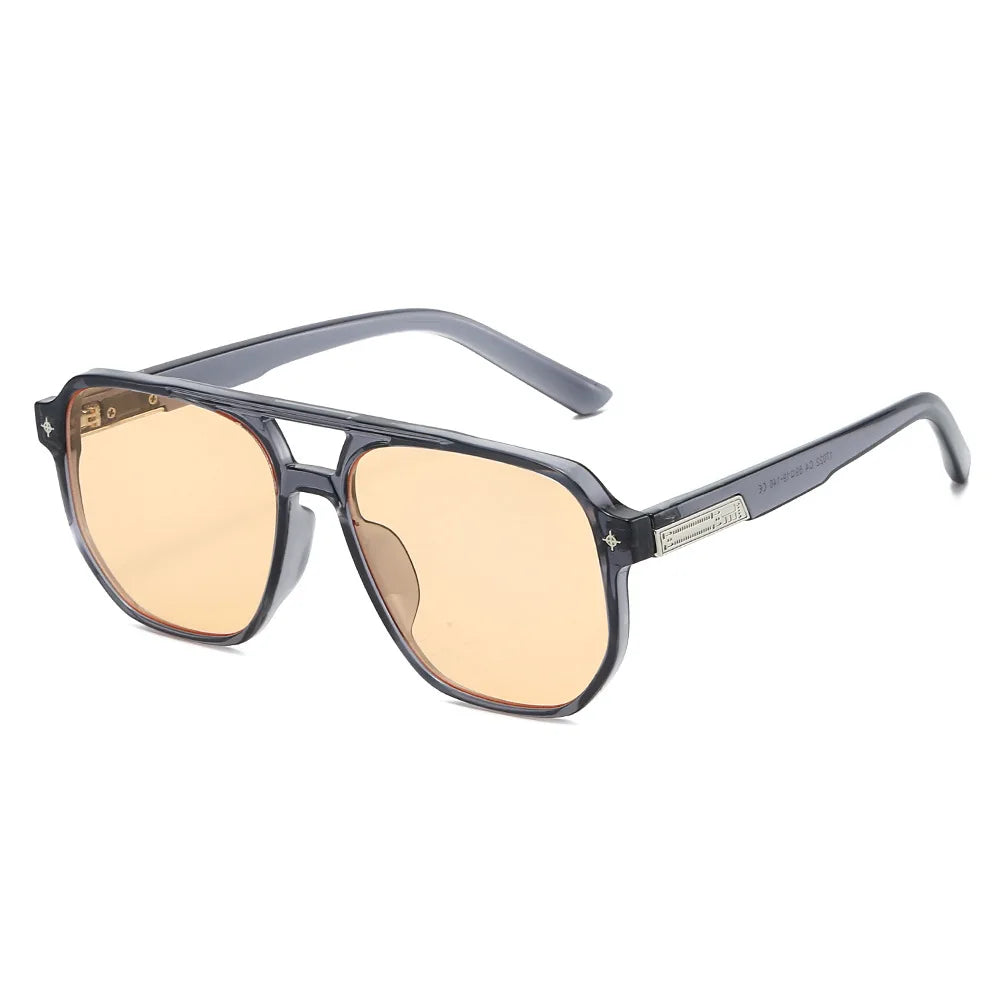 Double Bridge Pilot Sunglasses — Tinted Y2K Unisex Shades