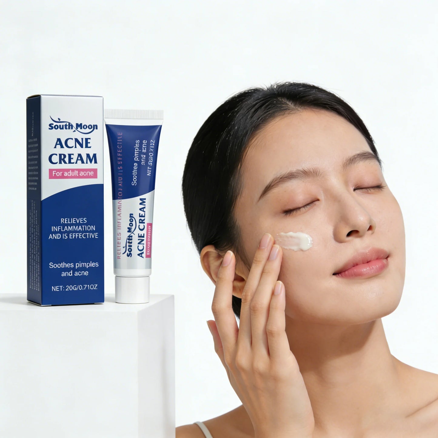 South Moon Anti Acne Cream Oil Control Repair Pimple Spot Remove Acne Mark Cleaning Refreshing Moisturize Skin Pore Shrink Cream