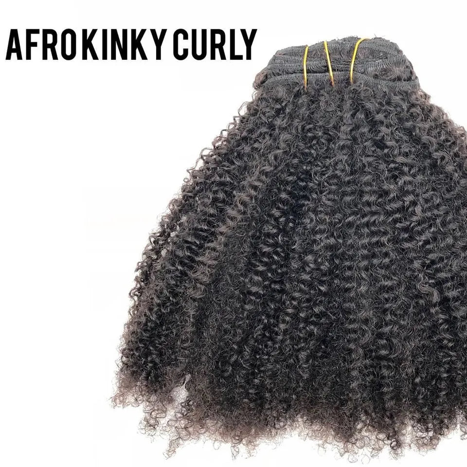 Afro Kinky Curly Clip in Hair Extensions Real Human Hair for Women Brazilian Kinky Curly Human Hair Clip in Extensions 8Pcs 120G