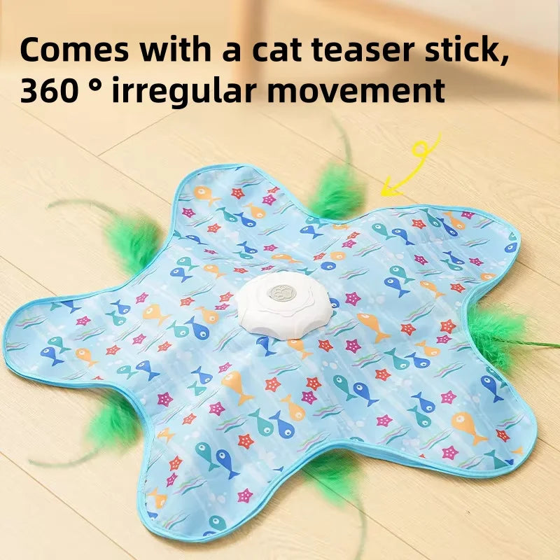 Interactive Cat Hunting Carpet - Rotating Wheel & Teaser Toy – photo 2