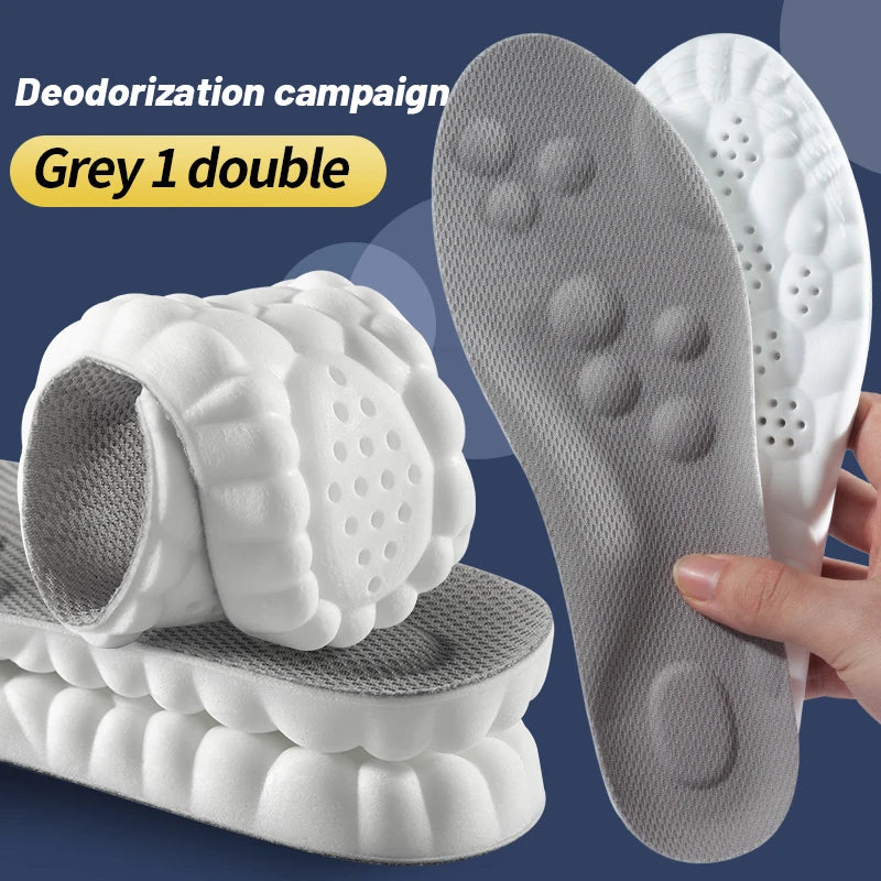 4D Cloud Sports Insoles – Shock Absorbing, Breathable PU Shoe Inserts