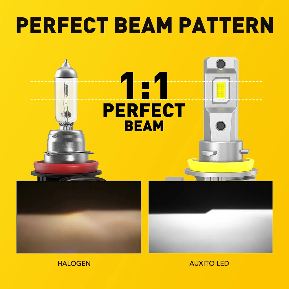AUXITO H8 H11 LED Headlight Bulbs 9005 HB3 H9 H16JP LED 50W 16000LM 12V for Bmw E46 F20 Golf 4 Passat B6 B8 Mercedes Ford 2Pcs