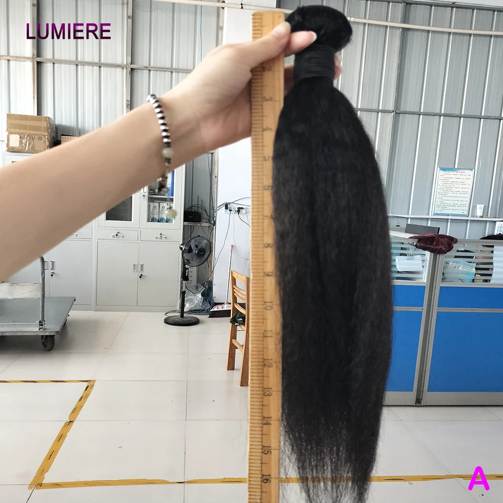 Kinky Yaki Straight Human Hair Bundles Deal Raw Virgin Human Hair Bundles Deal Brazilian Hair Extensions On Sale Clearance