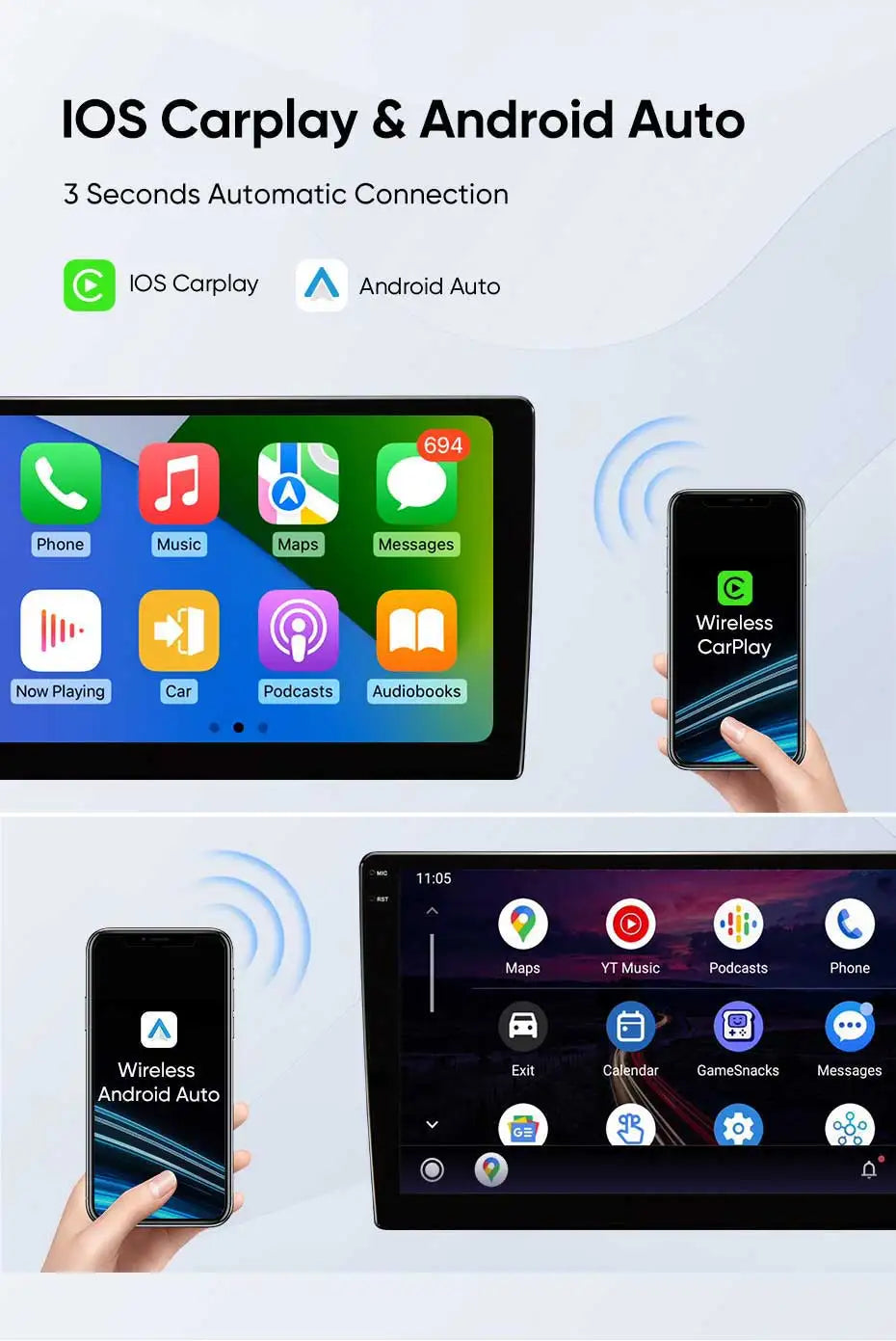 Android 16 Car Radio Multimedia Player For Chevrolet Silverado Impala GMC Yukon Acadia Sierra Carplay Car Stereo Dsp Ai Voice BT
