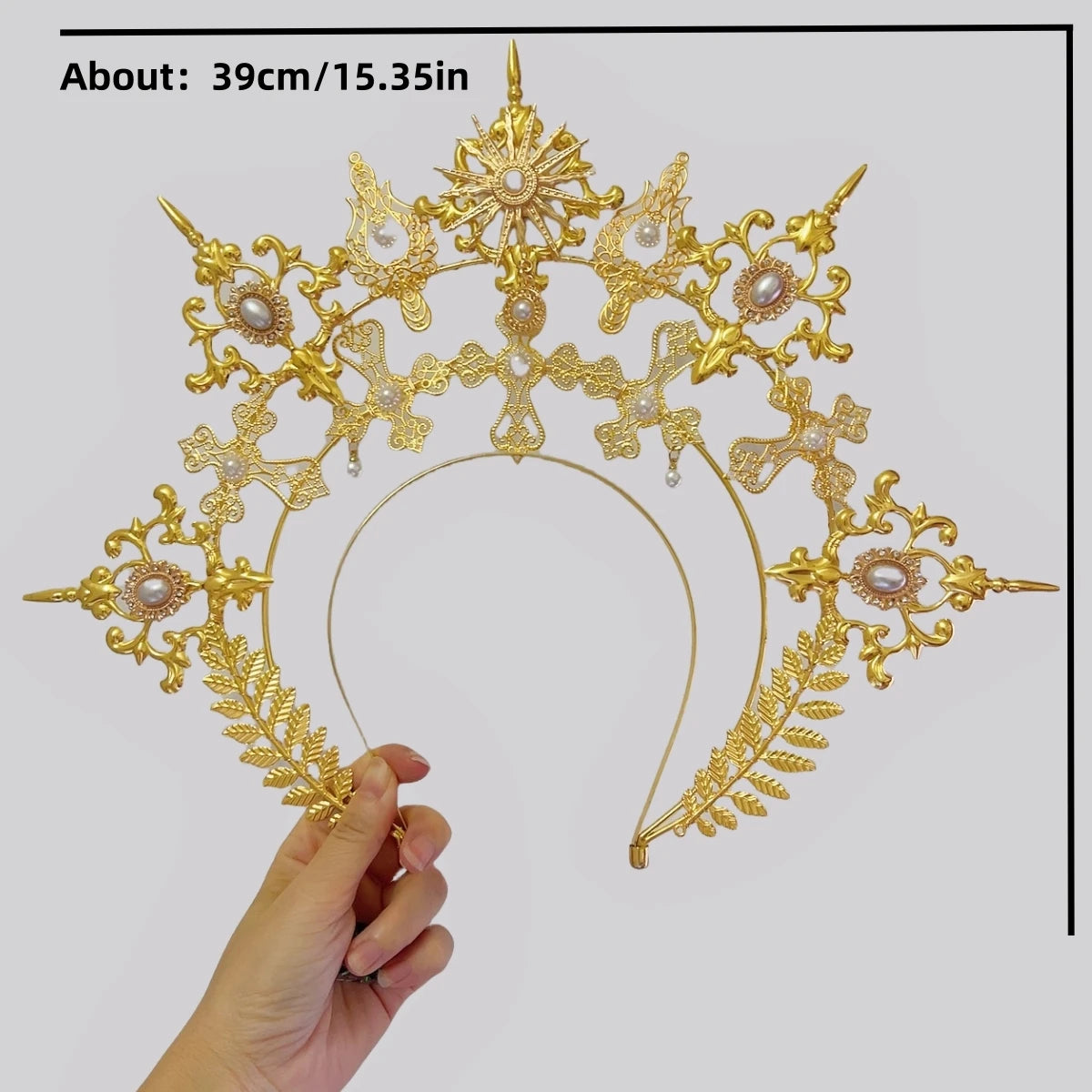 Handmade Halo Crown Headpiece Lolita Goddess KC Gothic Halo Crystal Crown Headband Hair Accessories
