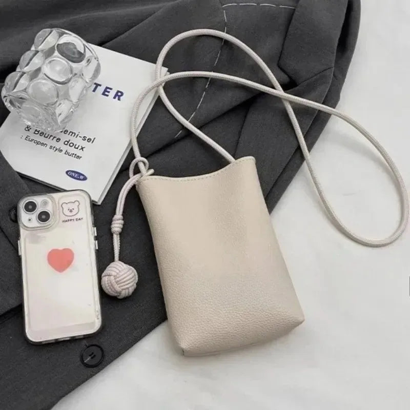 Women's Faux Leather Flap Crossbody Bag - Mini Phone Purse
