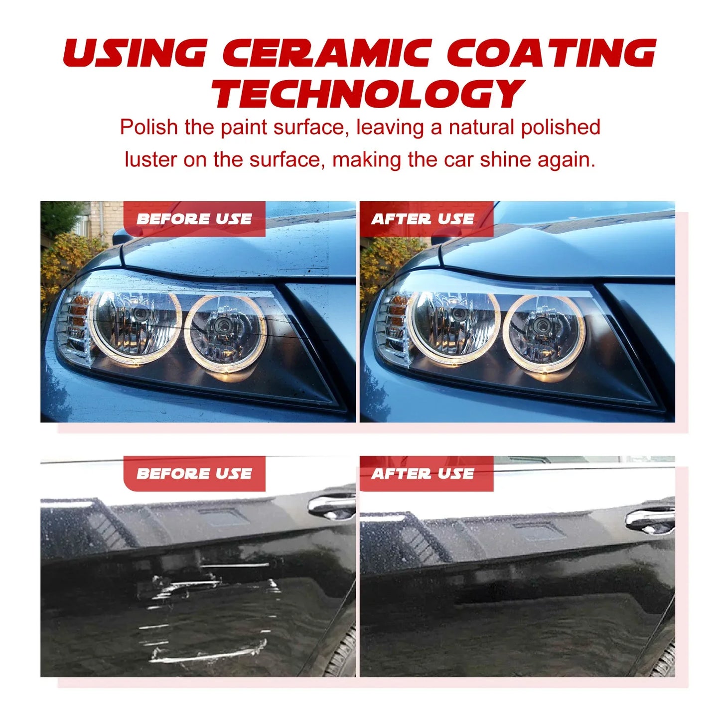 Car Nano Ceramic Coating Kit - Universal Professional Car Beauty, High Gloss Car Paint Repair Protection, Long-Lasting Gloss