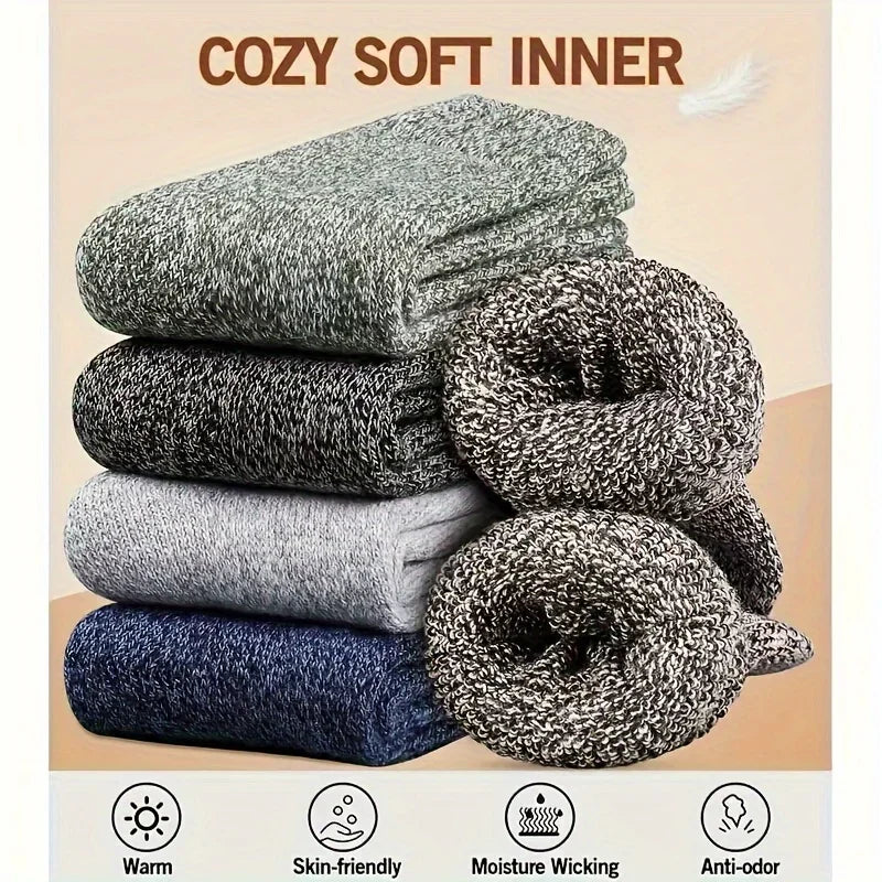 Men's Thick Terry Crew Socks, 3 or 5 Pairs