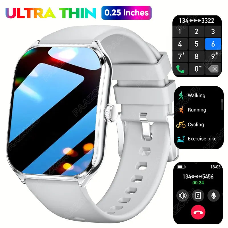 2026 New Smartwatch 1.96 inch Ultra-thin Bluetooth Call Health Monitor IP68 Waterproof 100 Sport Smart Bracelet For Android iOS