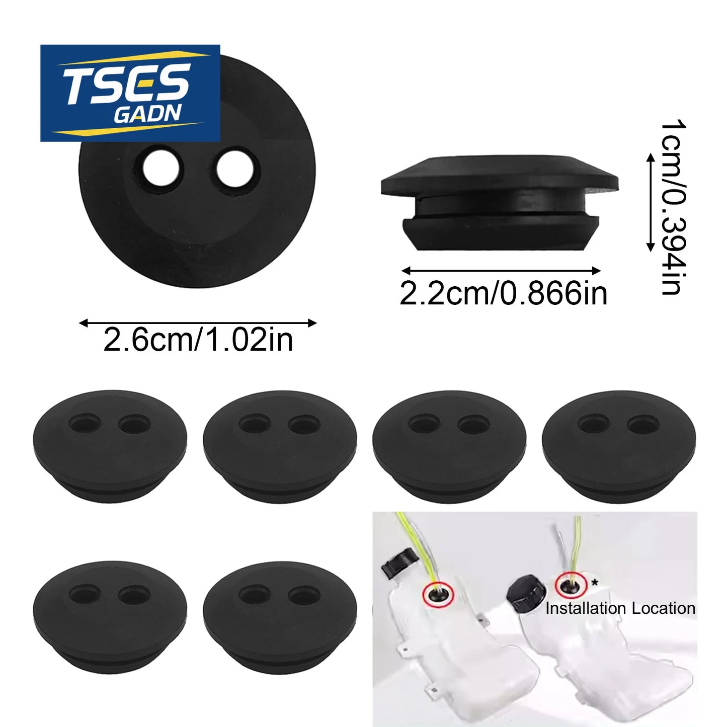2-Hole Fuel Tank Grommet Rubber Gas Tank Plug Universal For Lawn Mower String Trimmer Brush Cutter Hedge Trimmer Earth Auger