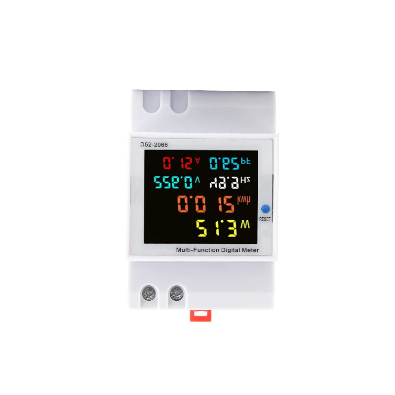 6IN1 Din Rail AC Monitor 110V 220V 380V 100A Voltage Current Power Factor Active KWH Electric Energy Frequency Meter