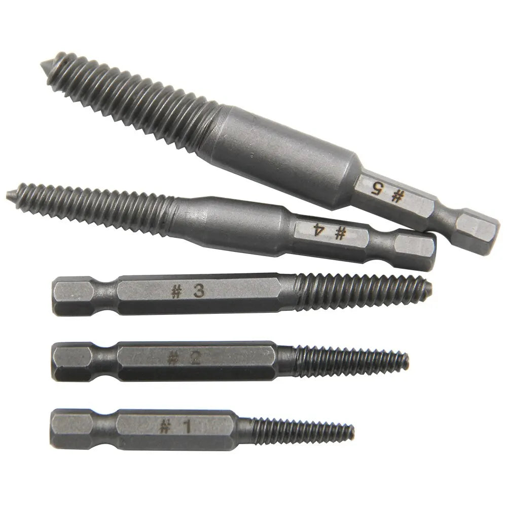 10 Pc Broken Screw Extractor Set, Hex Shank Bolt Remover