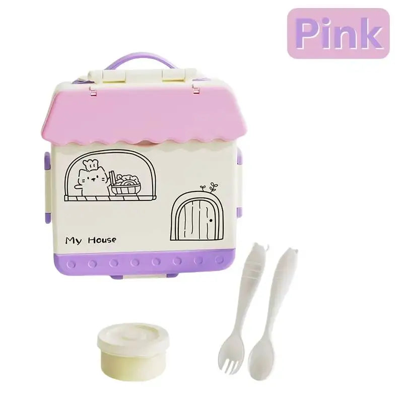 Kids Bento Box with Insulated Food Jar - 4 Compartment Lunch Set - photo 9