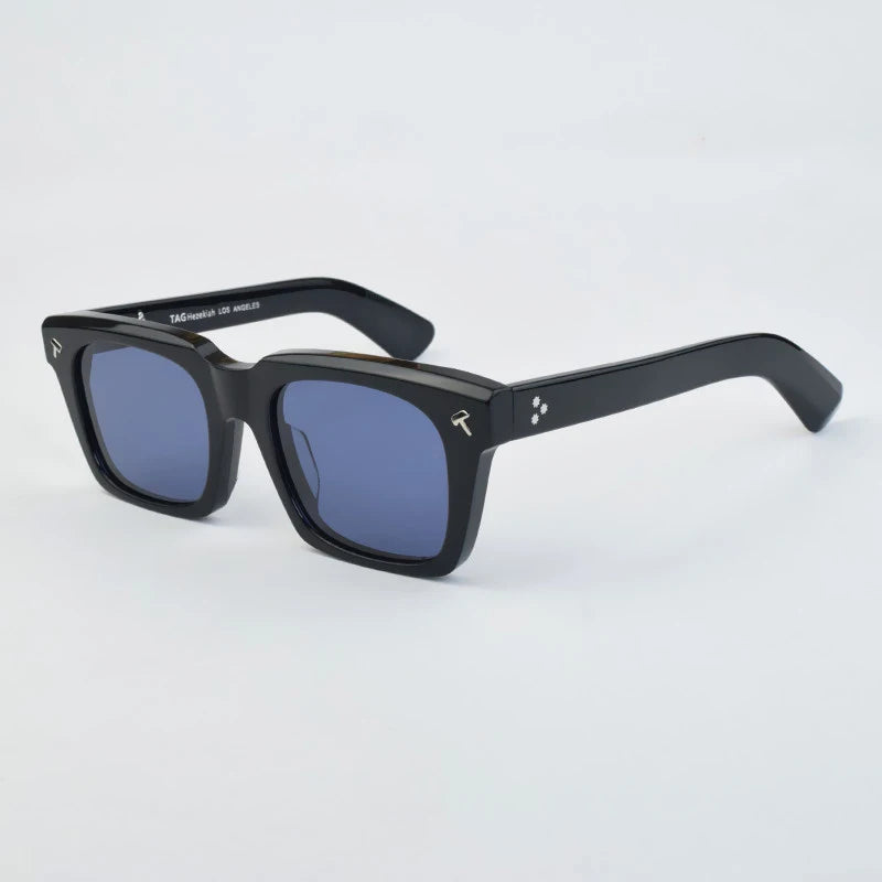 Thick Acetate Sunglasses — Japanese-Style Classic UV400 Frame